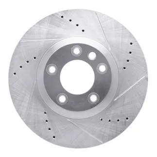 R1 Concepts EDZ-74057D Brake Rotor Drilled and Slotted Silver
